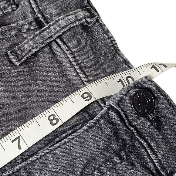 Madewell 9" Mid-Rise Skinny Jeans Raw Hem Dark Wash Denim Black Women 28 - Picture 10 of 12